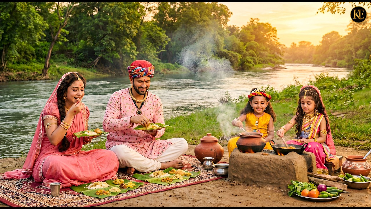 नदी किनारे कान्हा-राधा ने बनाया भोजन, नंद बाबा और यशोदा मैया ने लिया आनंद! || YMKN ||