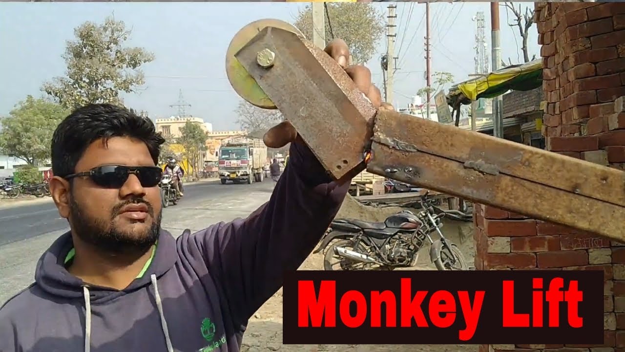 How to Make Monkey Crane Lift - Build Material Lifting Machine for Building Construction
