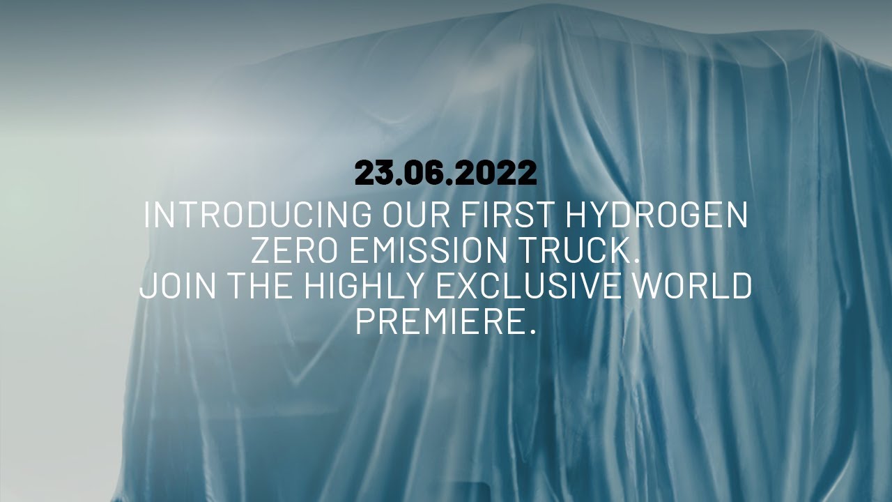 INTRODUCING OUR FIRST HYDROGEN ZERO EMISSION TRUCK. JOIN THE HIGHLY EXCLUSIVE WORLD PREMIERE 🥳🚛💧