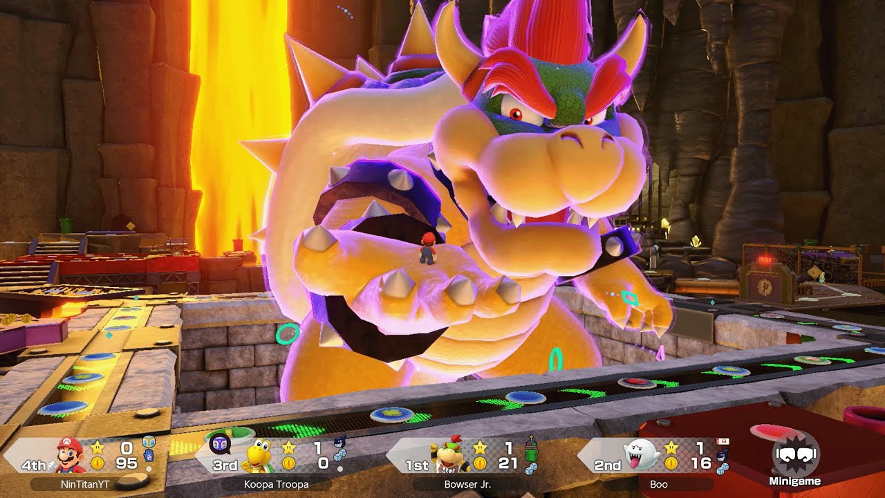 Super Mario Party Jamboree - Mario vs Boo vs Bowser Jr. vs Koopa Troopa - King Bowser's Keep