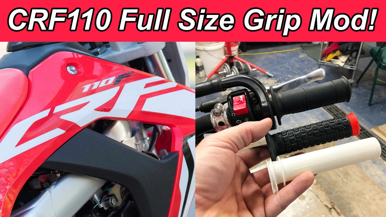 CRF110 Mod How to Install Full Size Grips