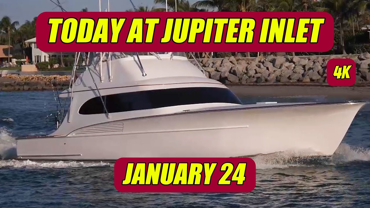 JANUARY 24 AT THE INLET IN 4K #boats #roughinlets #florida