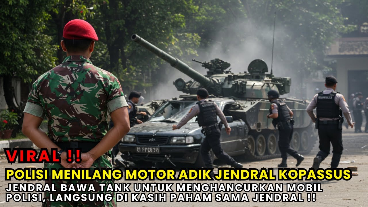 VIRAL‼️ POLISI MENILANG MOTOR ADIK JENDRAL KOPASSUS JENDRAL BAWA TANK KE KANTOR POLISI‼️