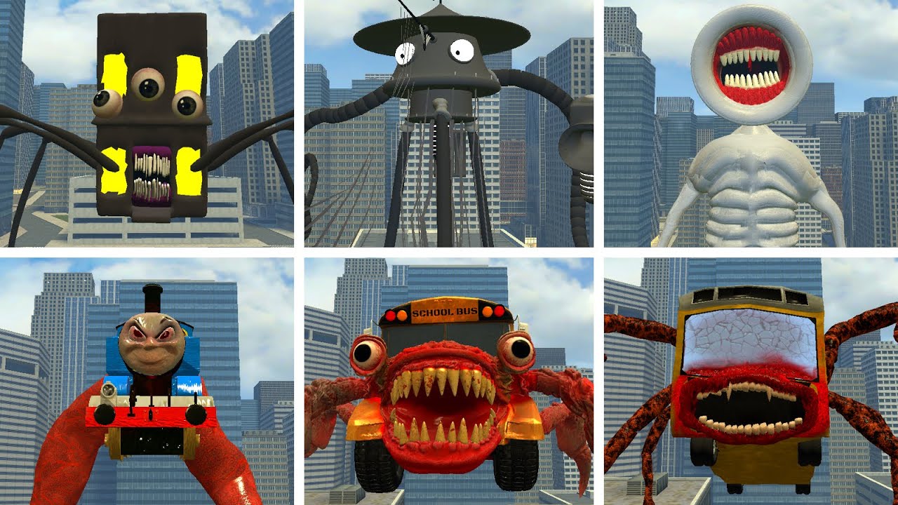 Everything Turns Into Monsters 😱 ALL MONSTERS HOUSEHEAD, BUS EATER, MEGAPHONE, TRAIN EATER IN GMOD