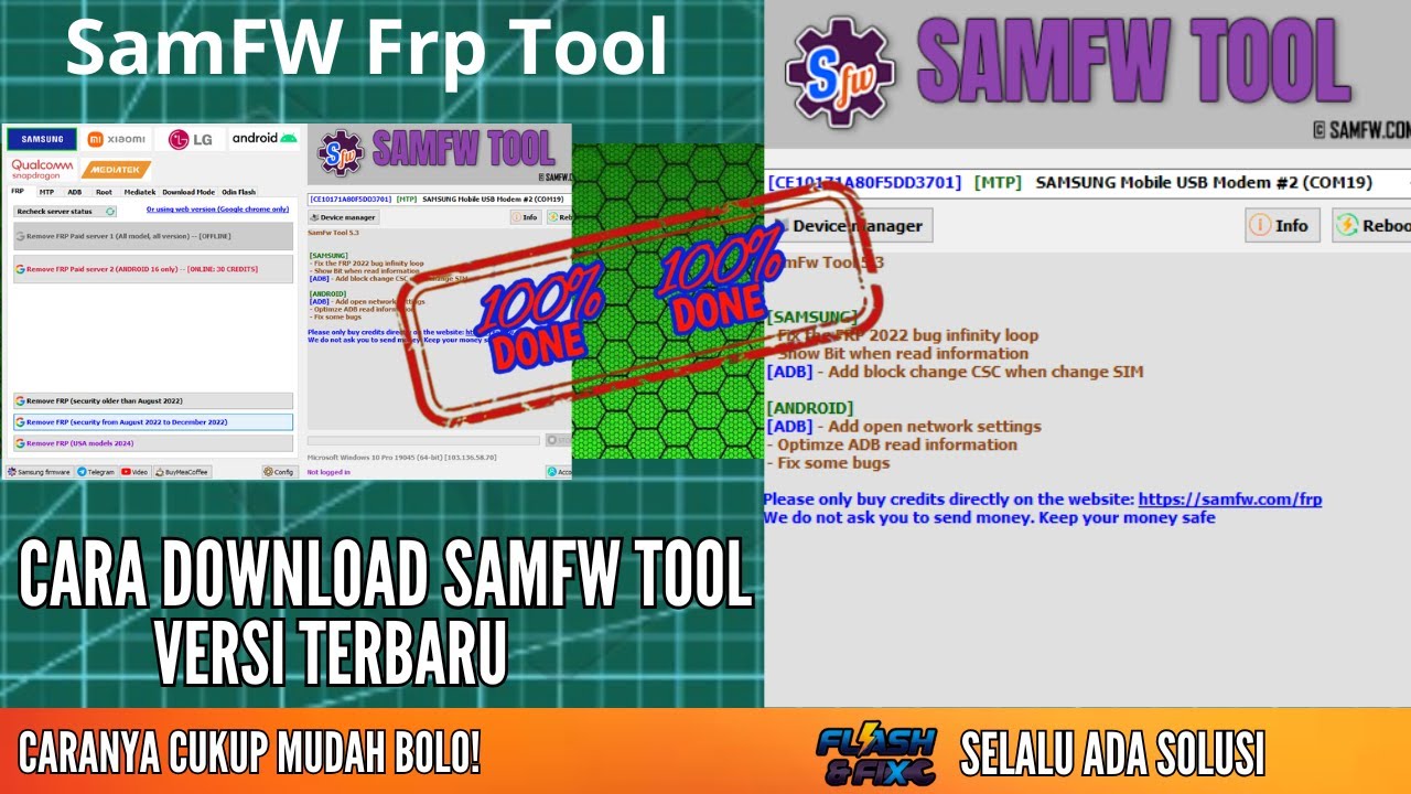 CARA DOWNLOAD SAMFW TOOL‼️ UNTUK KEBUTUHAN BYPASS SAMSUNG ⁉️ 👍