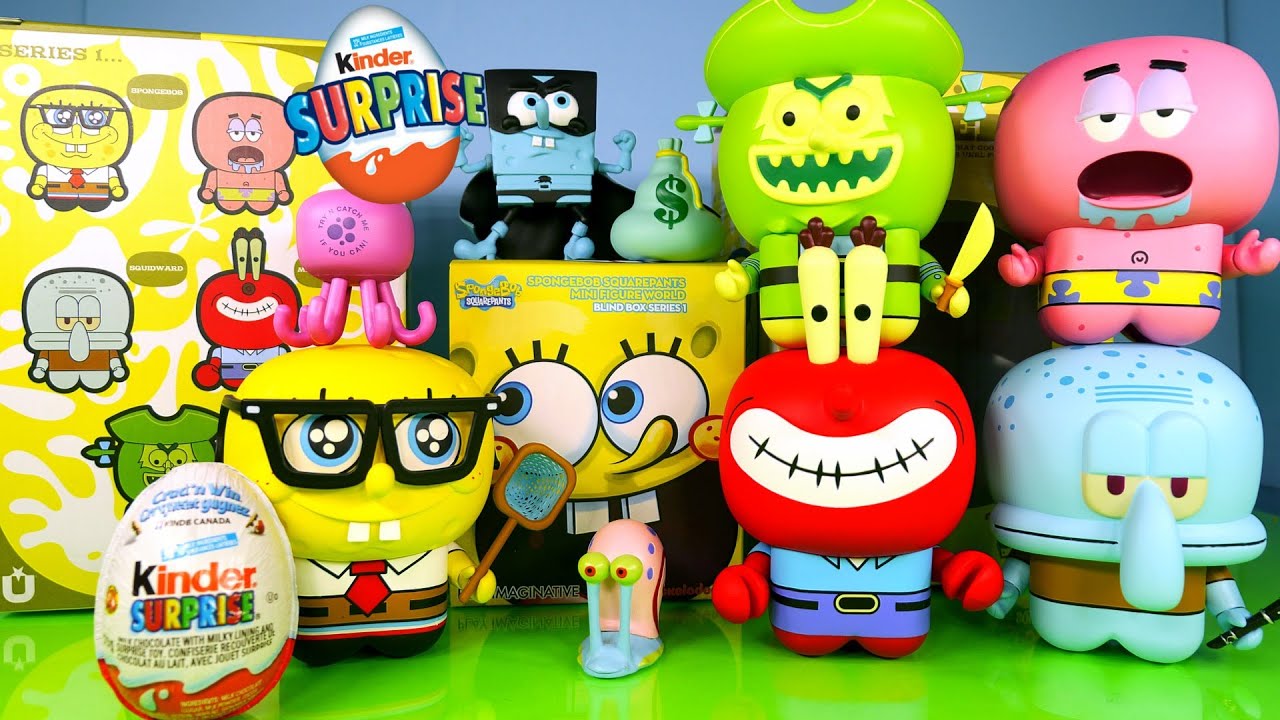 New Spongebob Squarepants Toys Full Set UNKL Unipo Kinder Surprise Egg Opening Disney Cars Toy Club