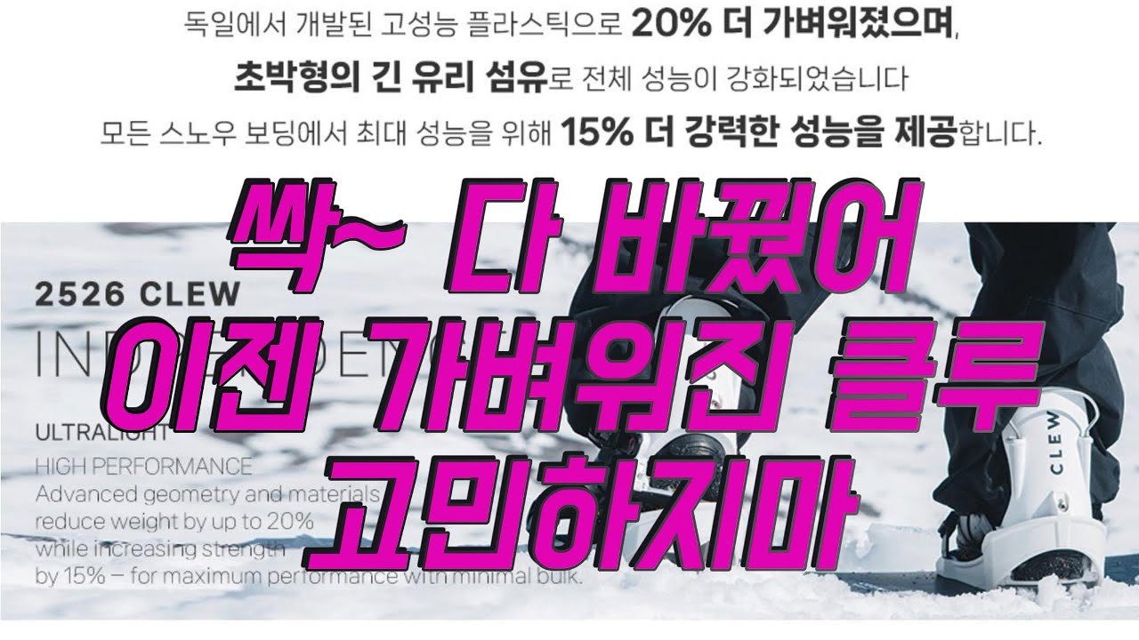 가벼운 무게와 더 견고한 시스템으로 돌아왔다 - 2526 클루 바인딩 (스노우보드 퀵 시스템 바인딩)