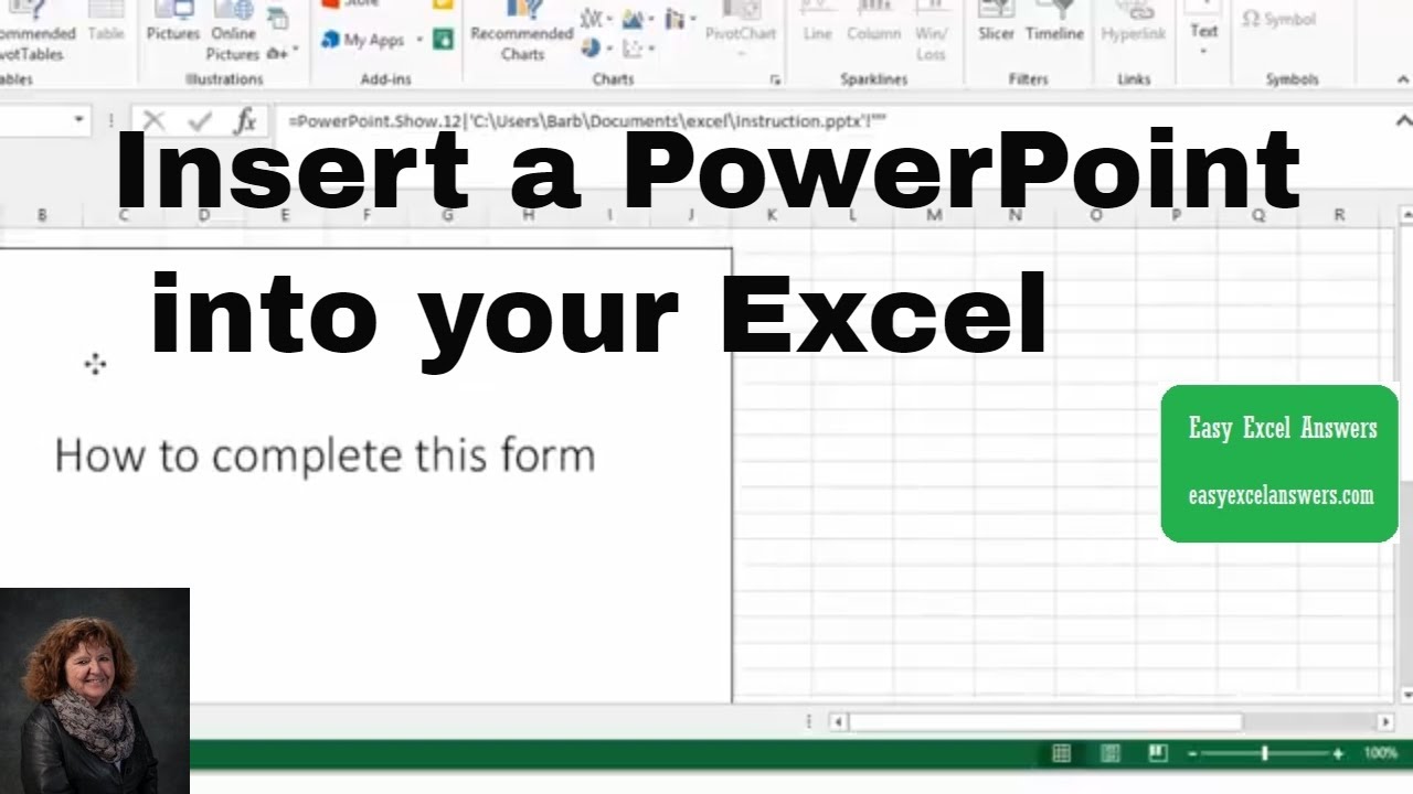 Как вставить PowerPoint в Excel