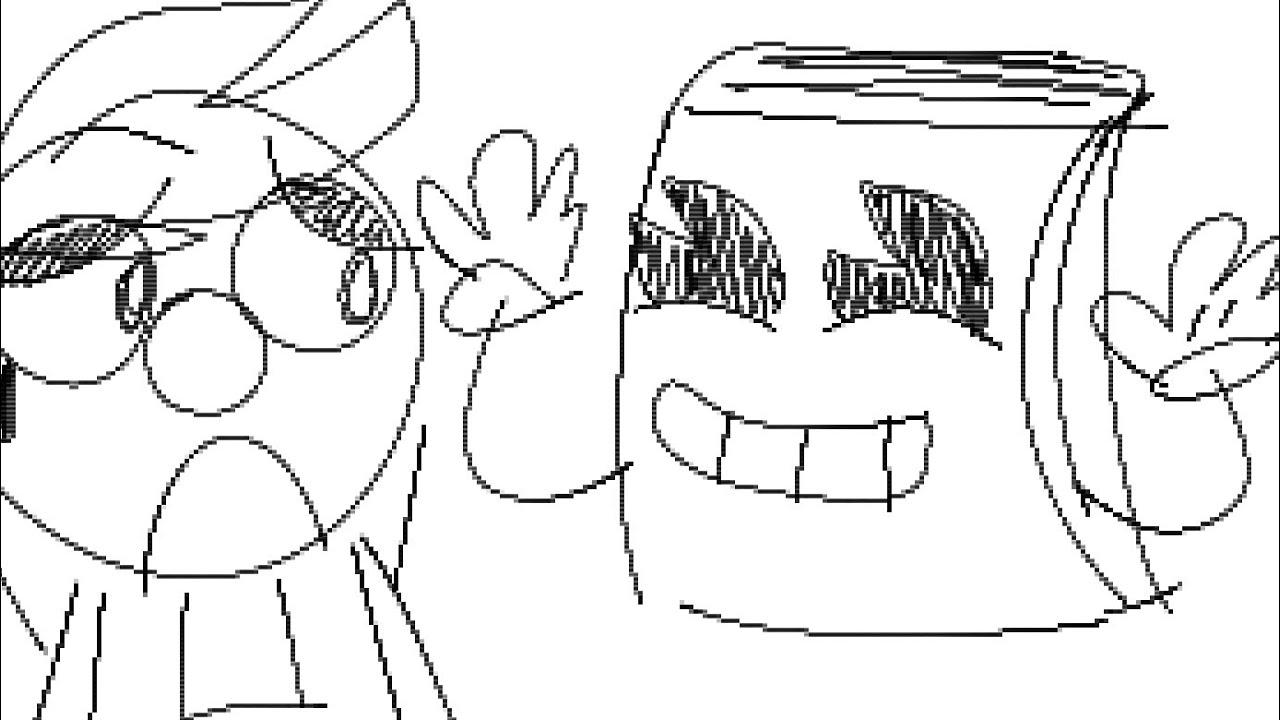 yellow guy and the ink machine (dhmis meme)