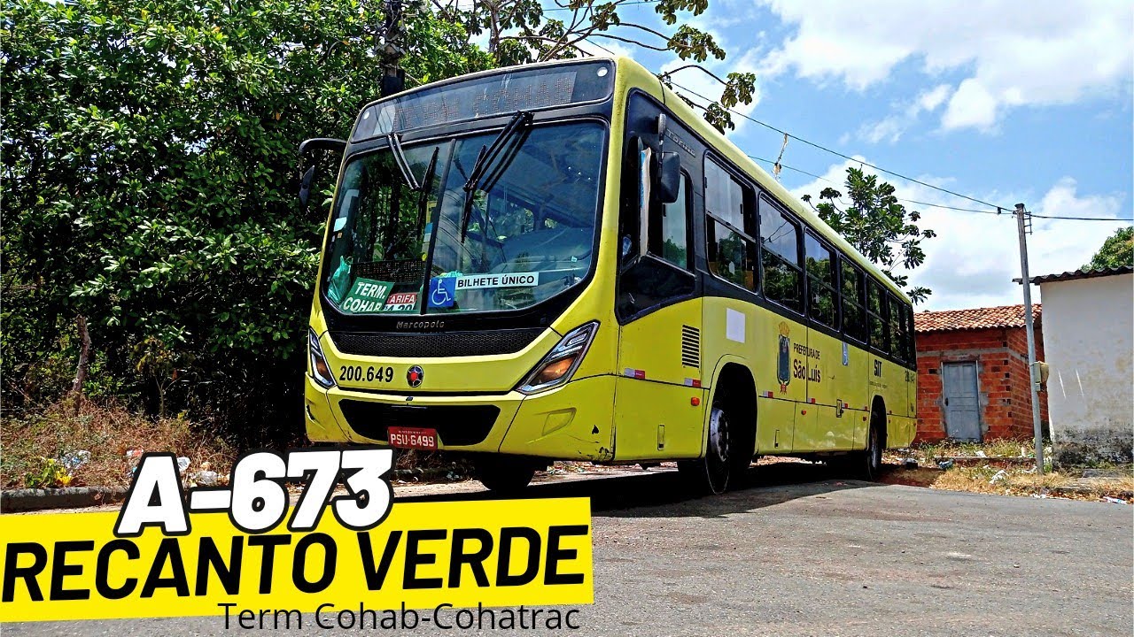 Trajeto Da Linha A-673 Recanto Verde/Terminal Cohab-Cohatrac Via Vila Itamar, São Luís Ma