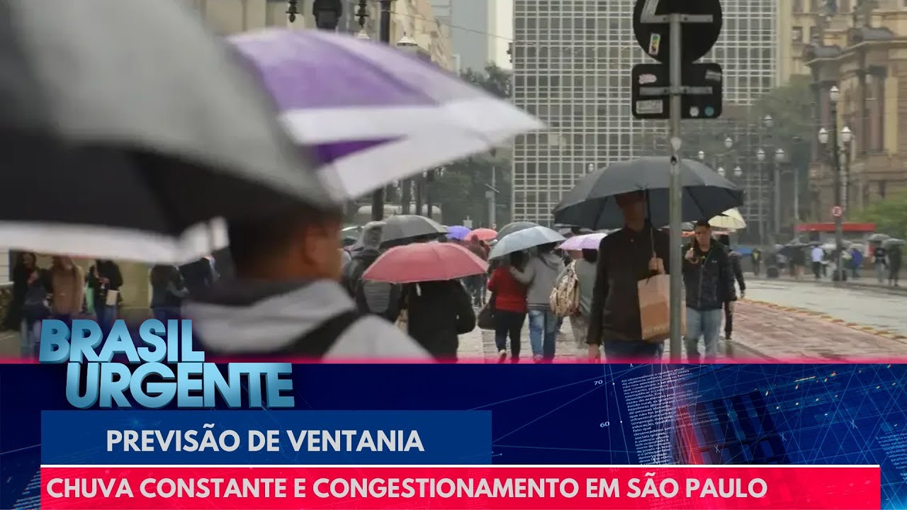 Chuva constante e congestionamento em S&atilde;o Paulo | Brasil Urgente