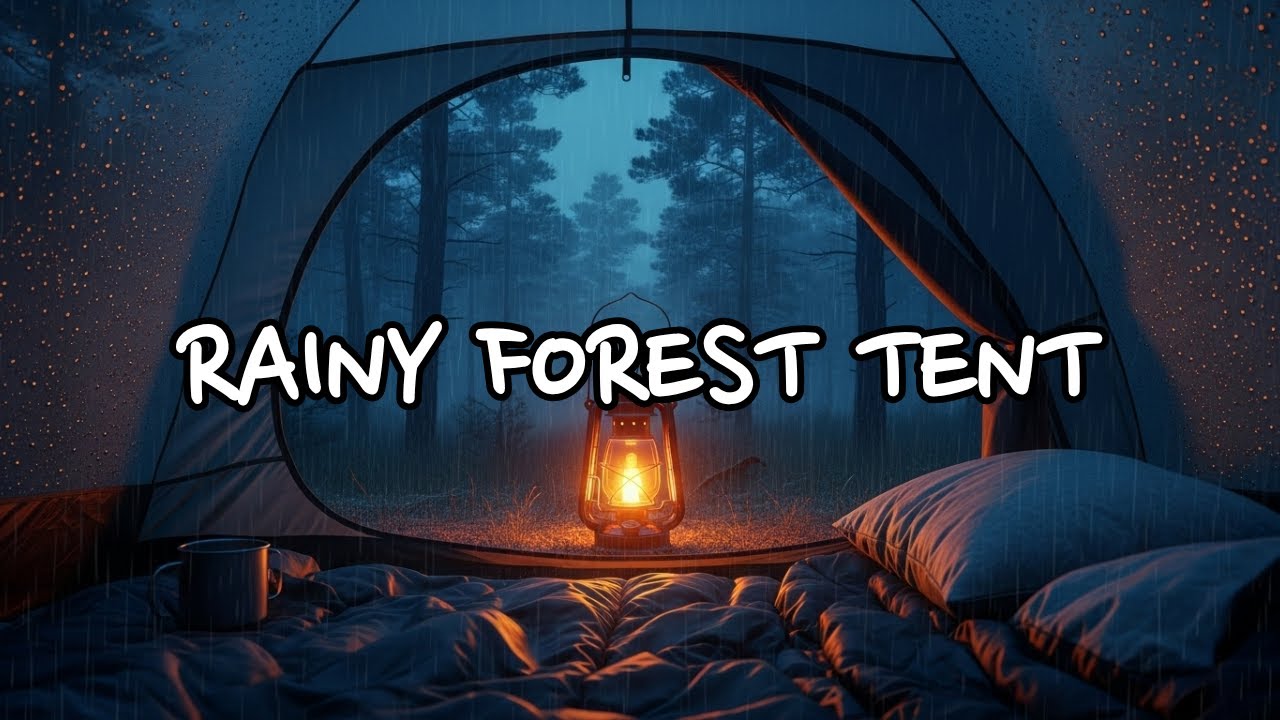 🌧️ Cozy Tent Rain in the Forest 🌲🔥 Lantern Glow | 10 Hours of Rain Sounds for Deep Sleep