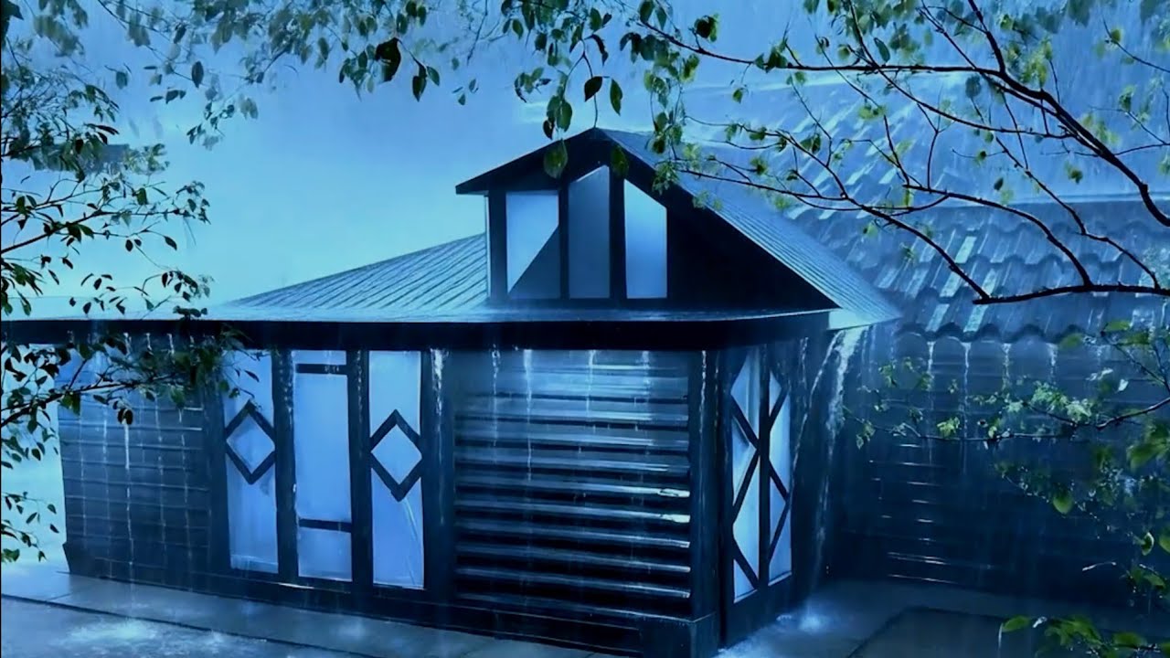Relieve Stress to Sleep Soundly with the Sound of Pattering Rain & Thunder Roaring on Thick Tin Roof