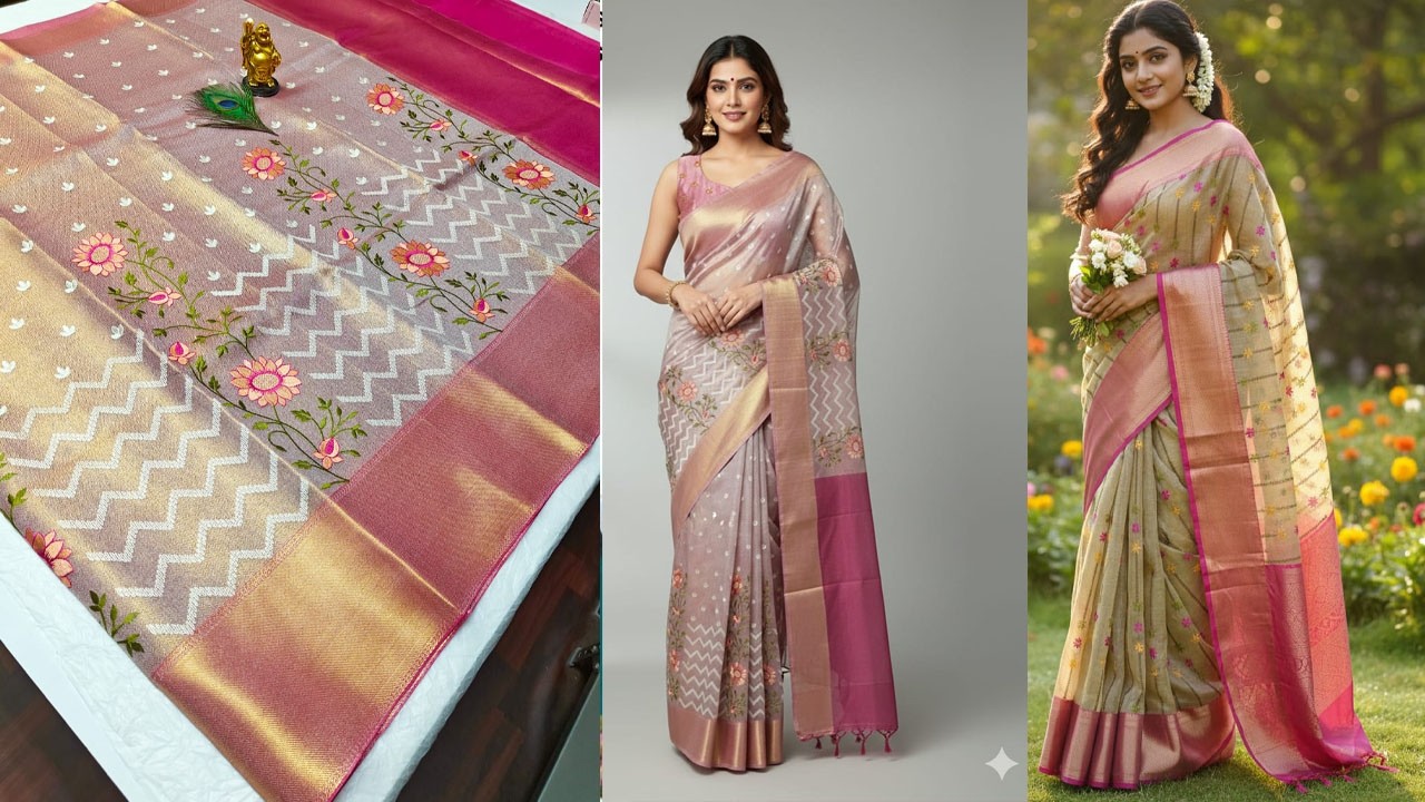 🦋Party wear semi Kanchivaram  silk Sarees 🦋designer pallu🦋 designer  blouse🦋