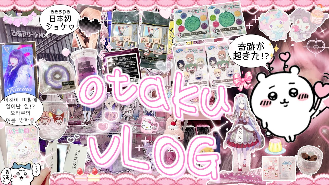 【オタ活VLOG】楽しすぎる夏休み🍧アニメイトにプロセカくじaespaショーケース💞 오타쿠브이로그 덕질브이로그