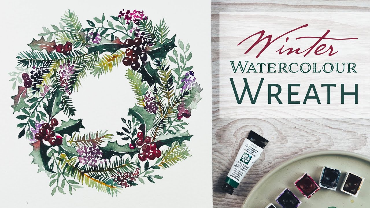 Paint with me | Winter Watercolour Wreath