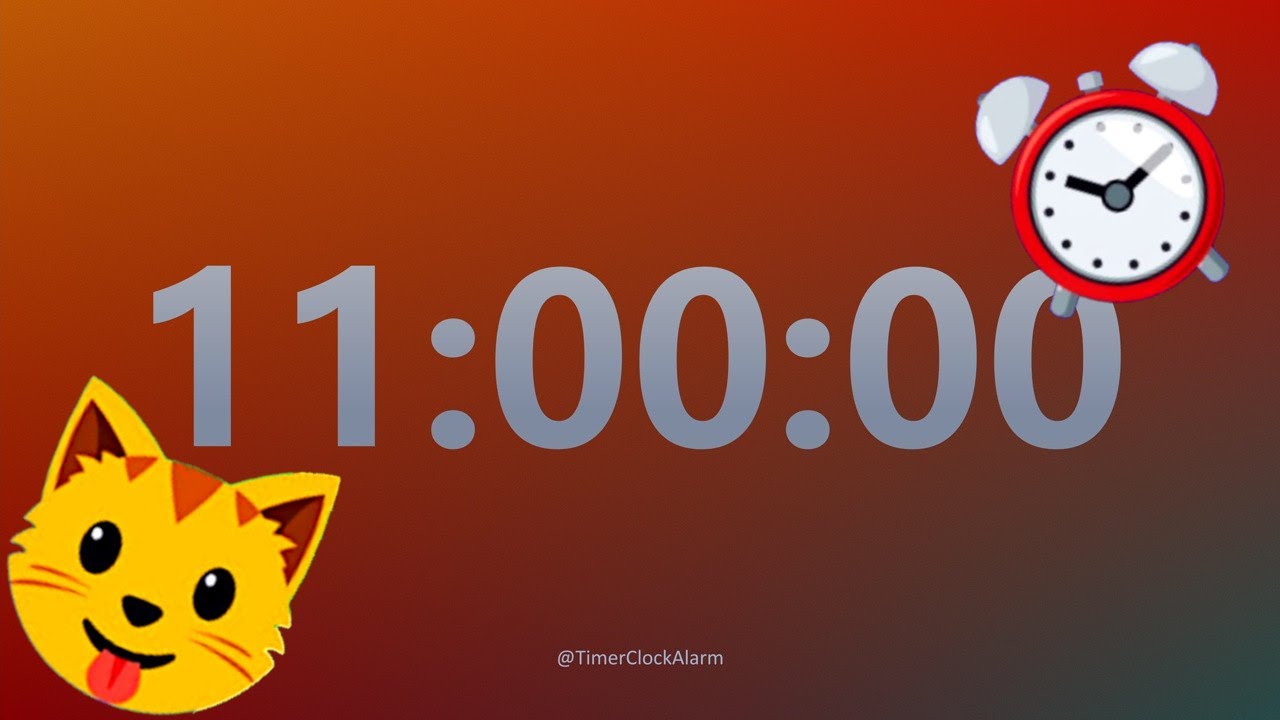 11 Hour Timer 🔴 (with Soft Alarm Sound) for Sleep and Relaxation