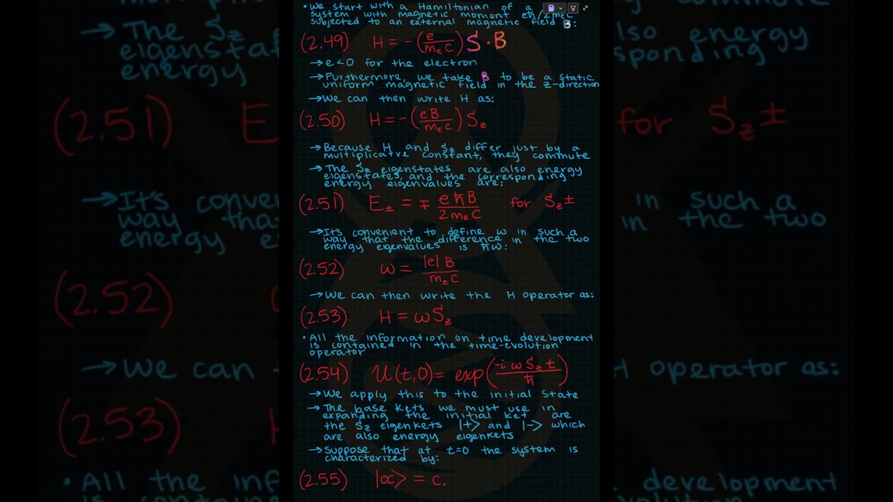 Quantum Mechanics - Sect 2.1 - Time Evolution and the Schrodinger Equation - Part 2