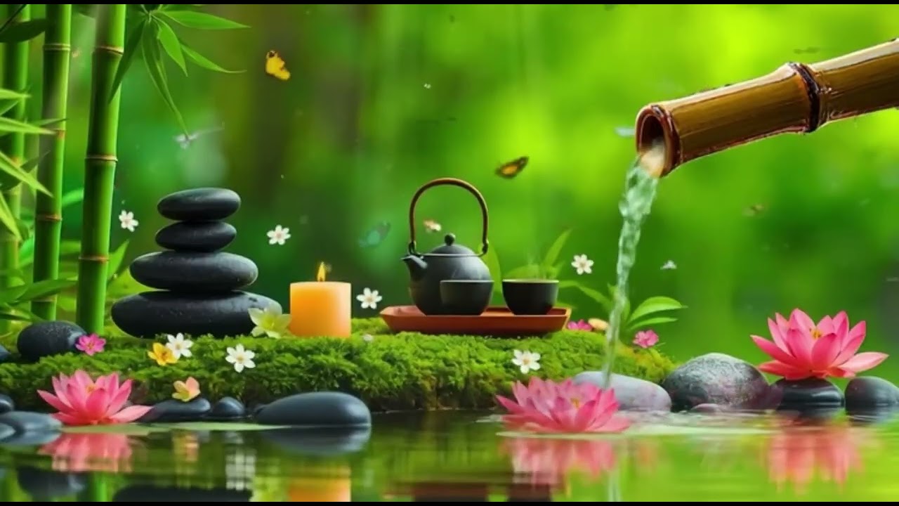 Soothing Cello, Violin Music Relaxing Sleep Music & Nature Sounds, Bamboo Water Fountain, Calm Music
