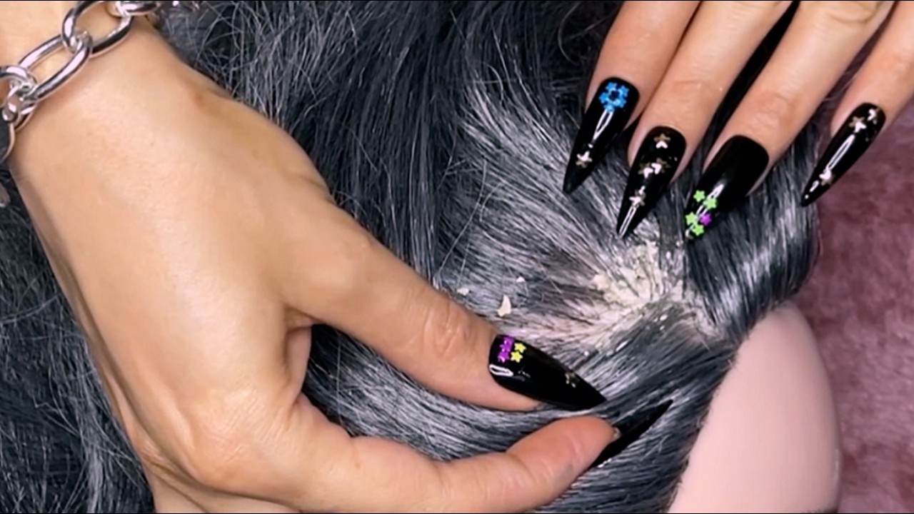 ASMR |  Tingly Dandruff Scratching &  Gentle Dandruff Removal & ASMR Inaudible Whispers
