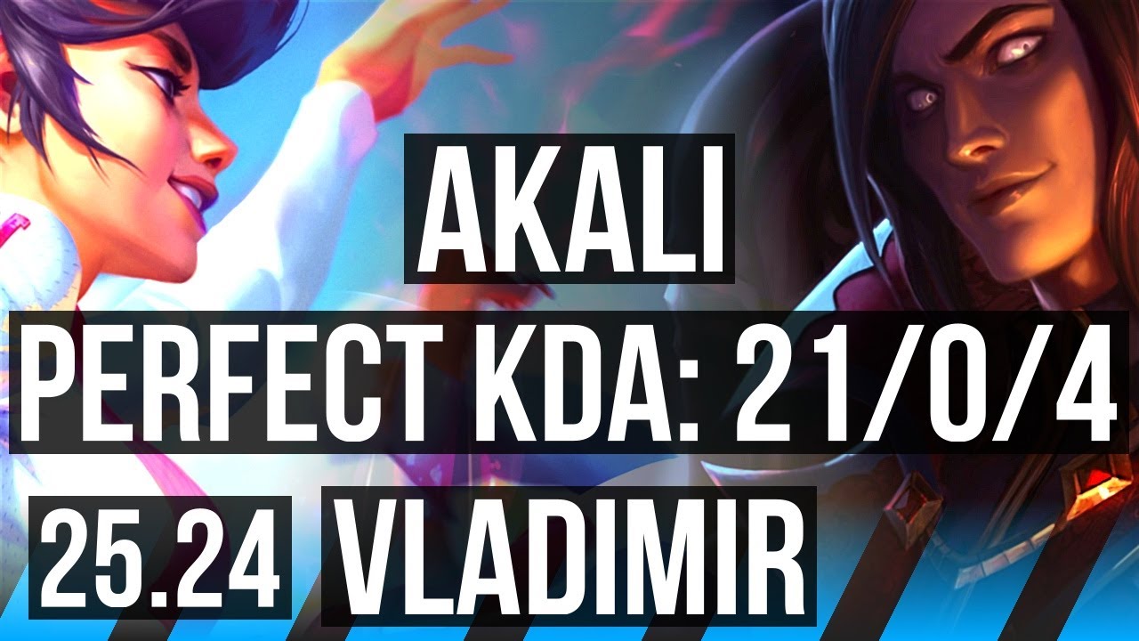 AKALI vs VLADIMIR (MID) | Perfect KDA: 21/0/4, 44K damage | EUW Master | 25.24