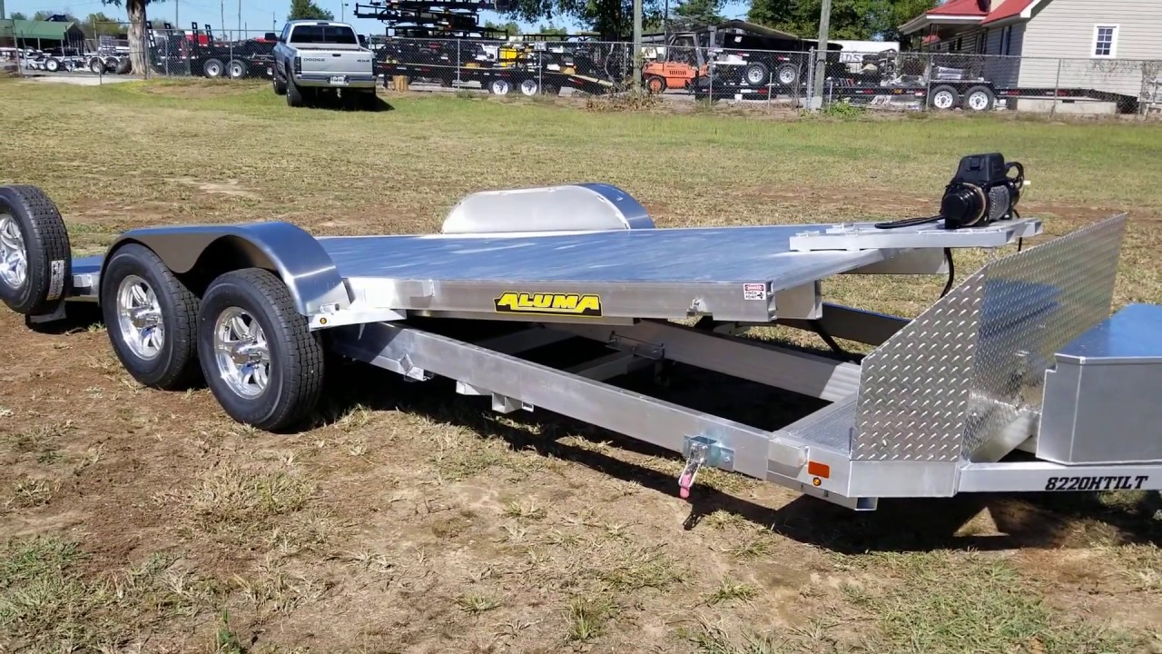 8220 h tilt power aluma trailer walkaround loaded with options aluminum carhauler 7x 20