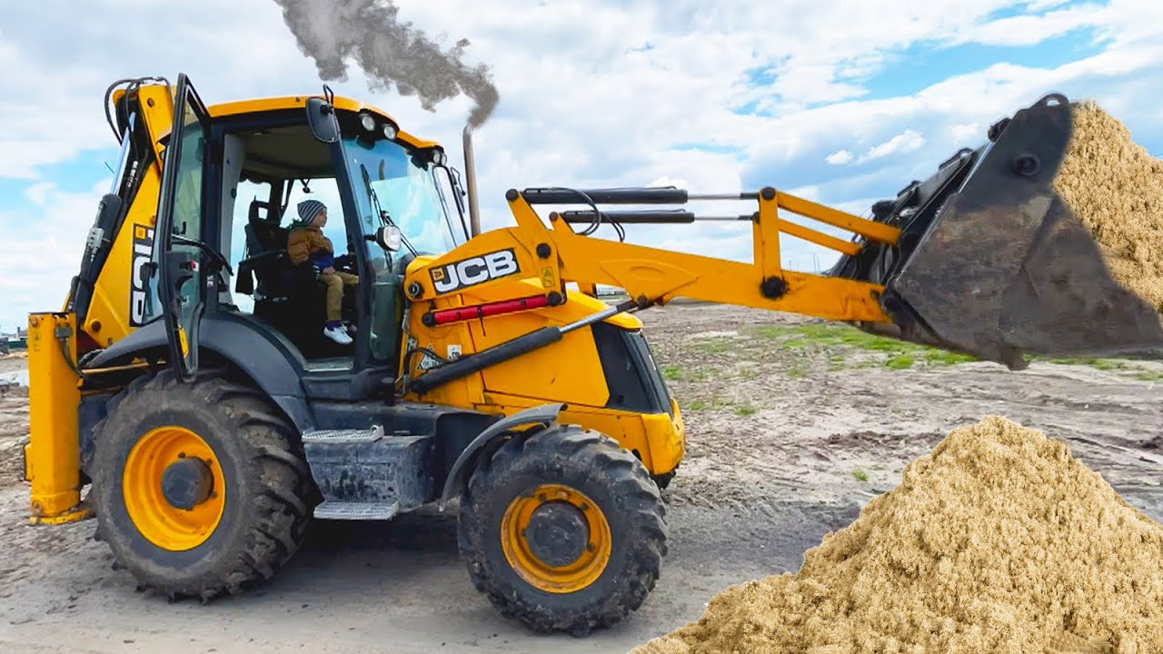 Экскаватор JCB 3CX работает - Веселая история про строительную технику