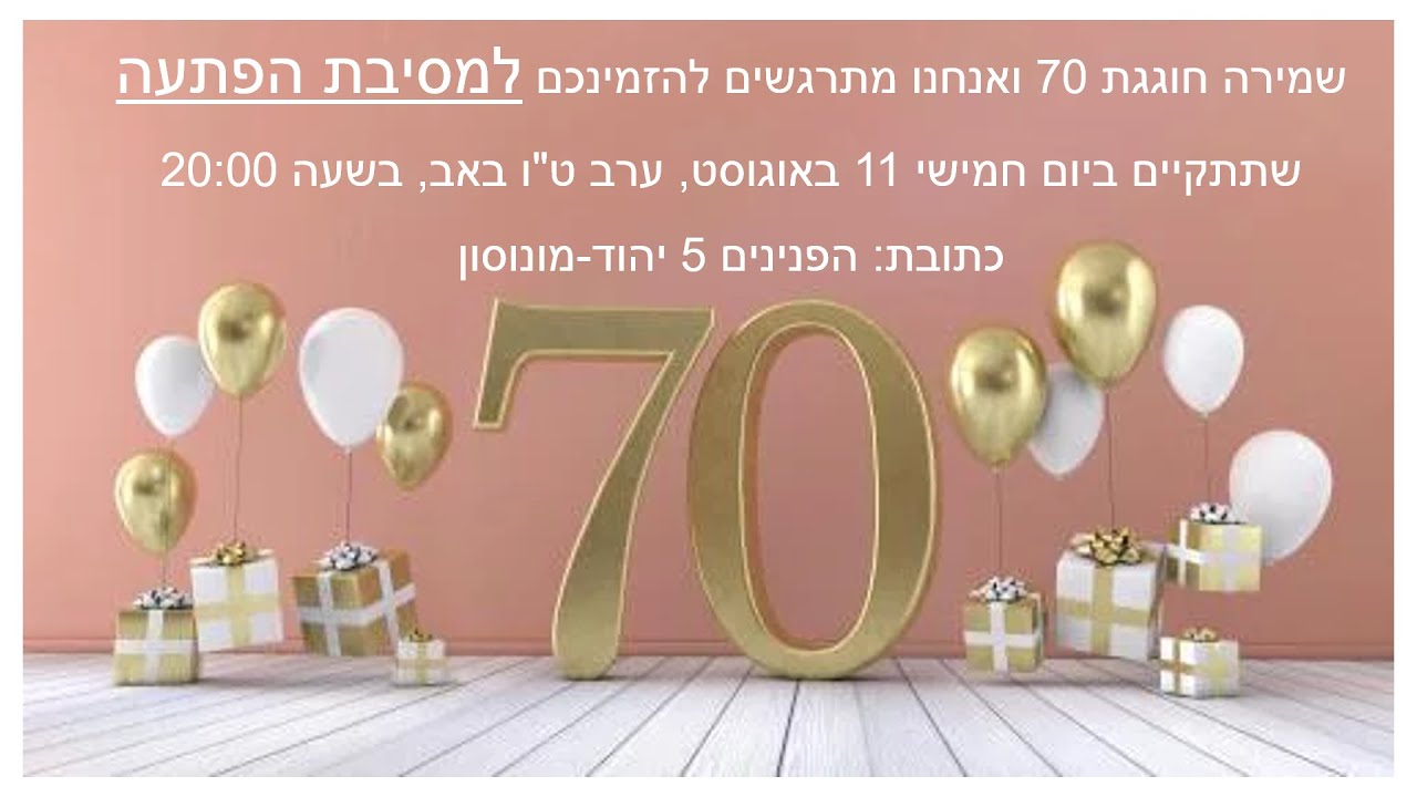 שמירה חוגגת 70 - קליפ ברכות