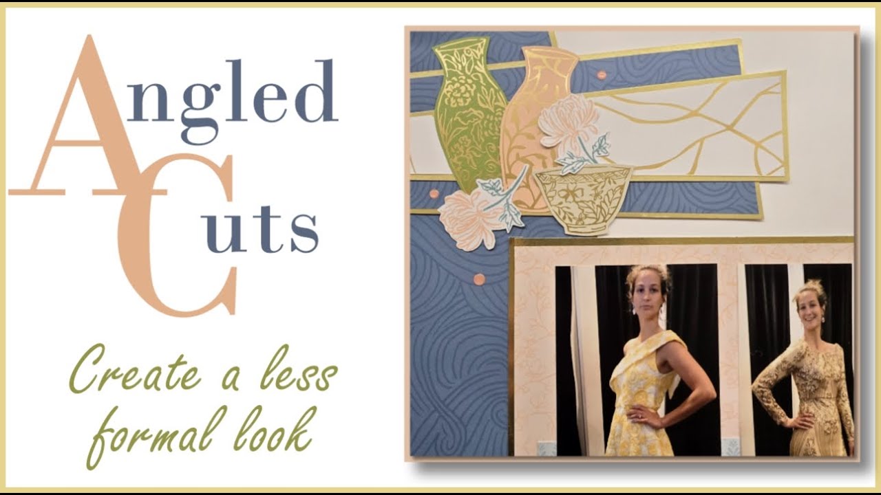 Combine angled cuts and gold highlights to make your layout pop