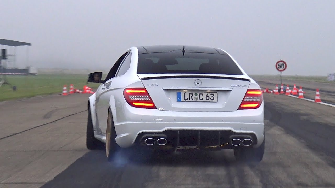 Mercedes-Benz C63 AMG Coupé - LOUD Revs, Accelerations, Drag Racing!