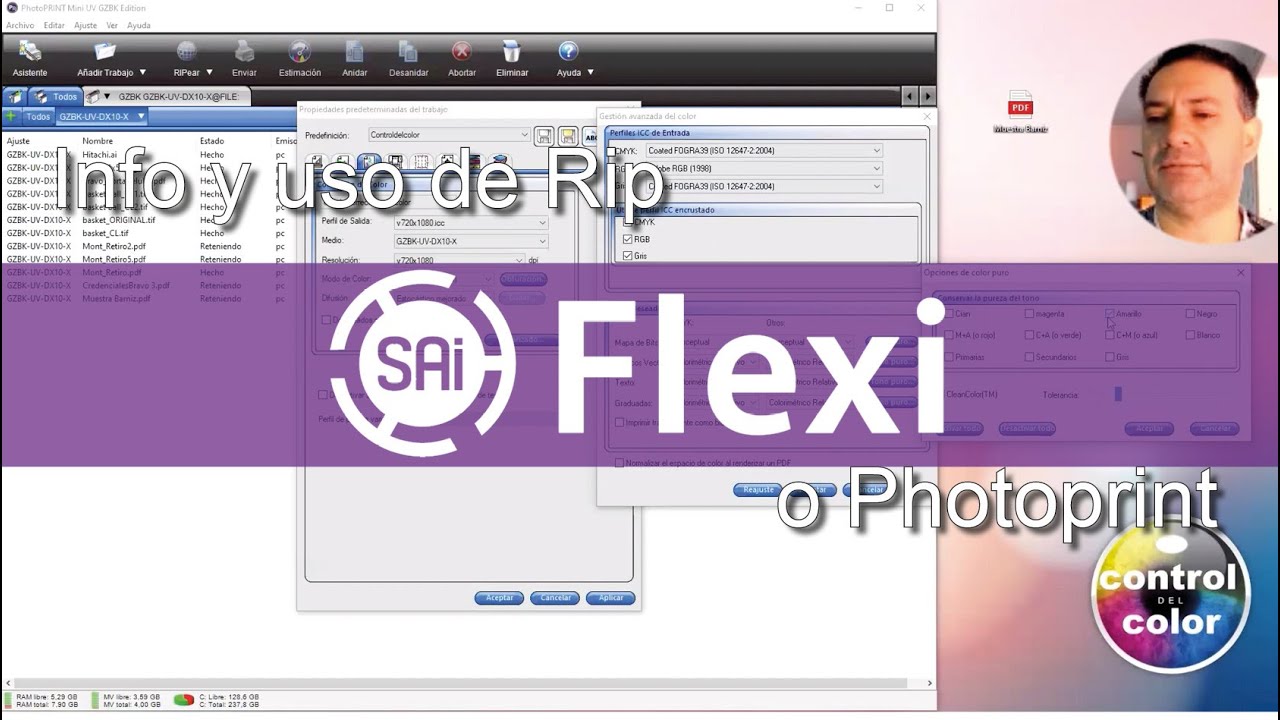 Flexi Rip de Impresi&oacute;n en Cama Plana UV y control del color