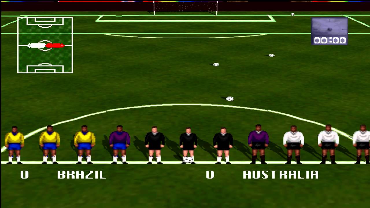 Striker 96 Gameplay Friendly Match (PSX,PS)