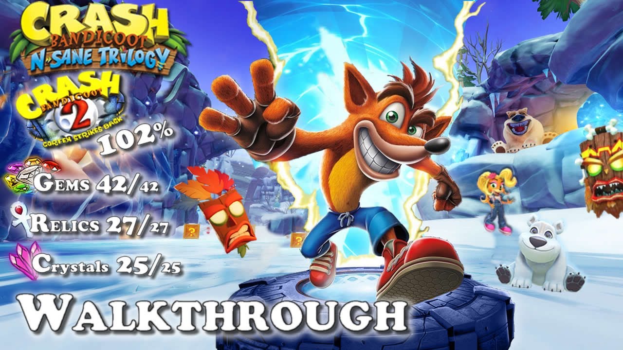 Crash Bandicoot 2: Cortex Strikes Back [PC] - Walkthrough 102% / All Gems & Platinum Time Relics