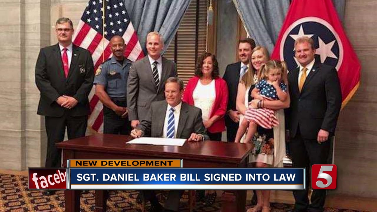 Gov. Bill Lee officially signs Sgt. Daniel Baker Act into law
