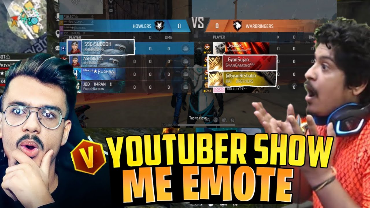 V BADGE YOUTUBER😱 SHOWS EMOTE TO ME 😈 BUT BIG YOUTUBER GIFTED US DIAMONDS 😍