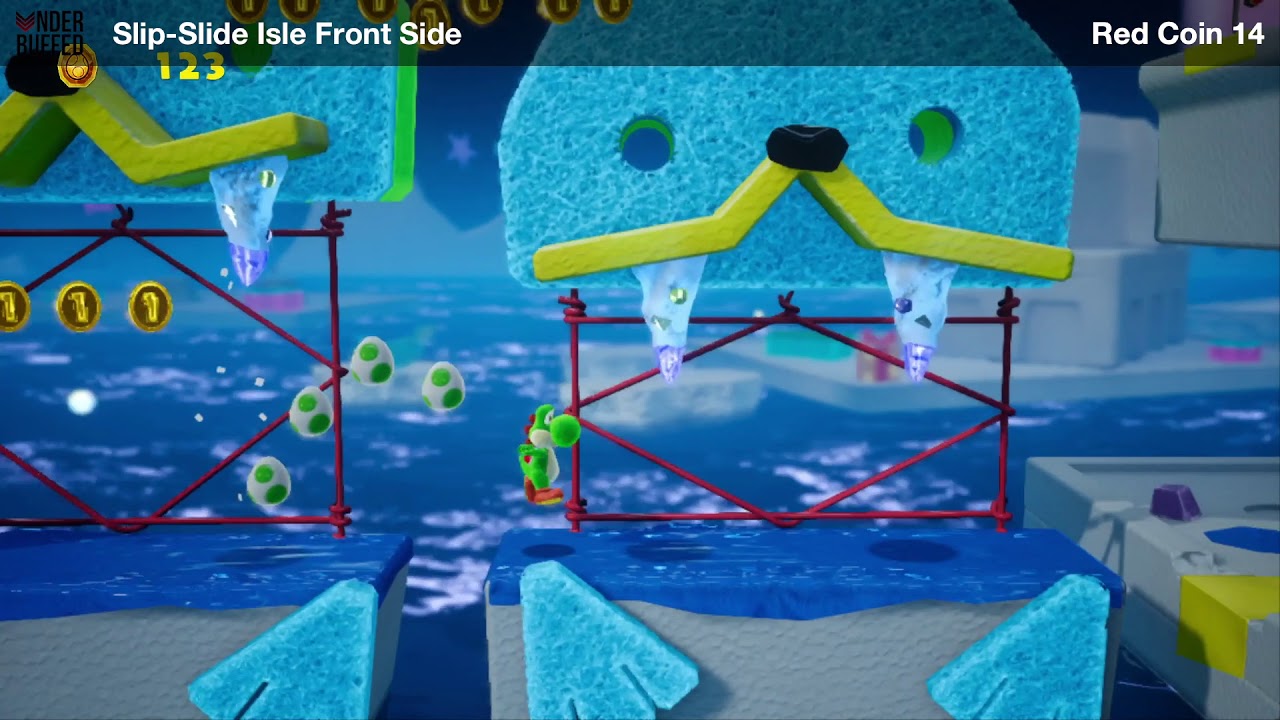 [Yoshi's Crafted World] Slip-Slide Isle - All Smiley Flowers, Red Coins