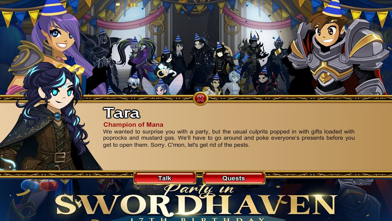 AQW НОВЫЙ TARA CASTLE PARTY QUEST / ПРИСОЕДИНЯЙТЕСЬ К CASTLEPARTY (17-ЛЕТИЕ AQWORLDS 2025)