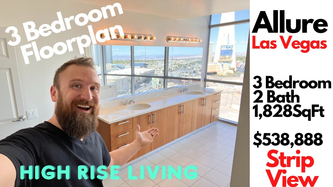 Allure Las Vegas 3 Bedroom 2 bath Strip View Condo