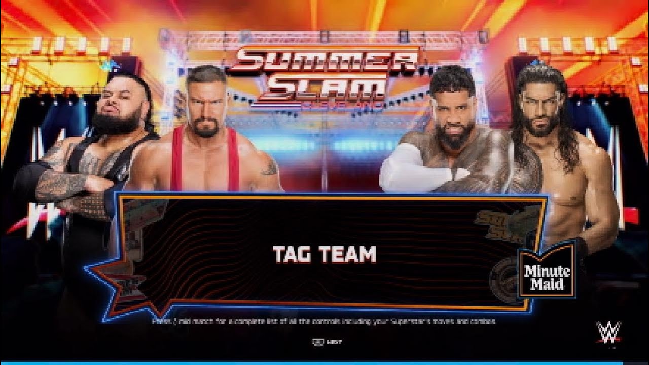 WWE 2K25 Bronson Reed & Bron Breakker va Jey Uso and Roman Reigns Summer Slam