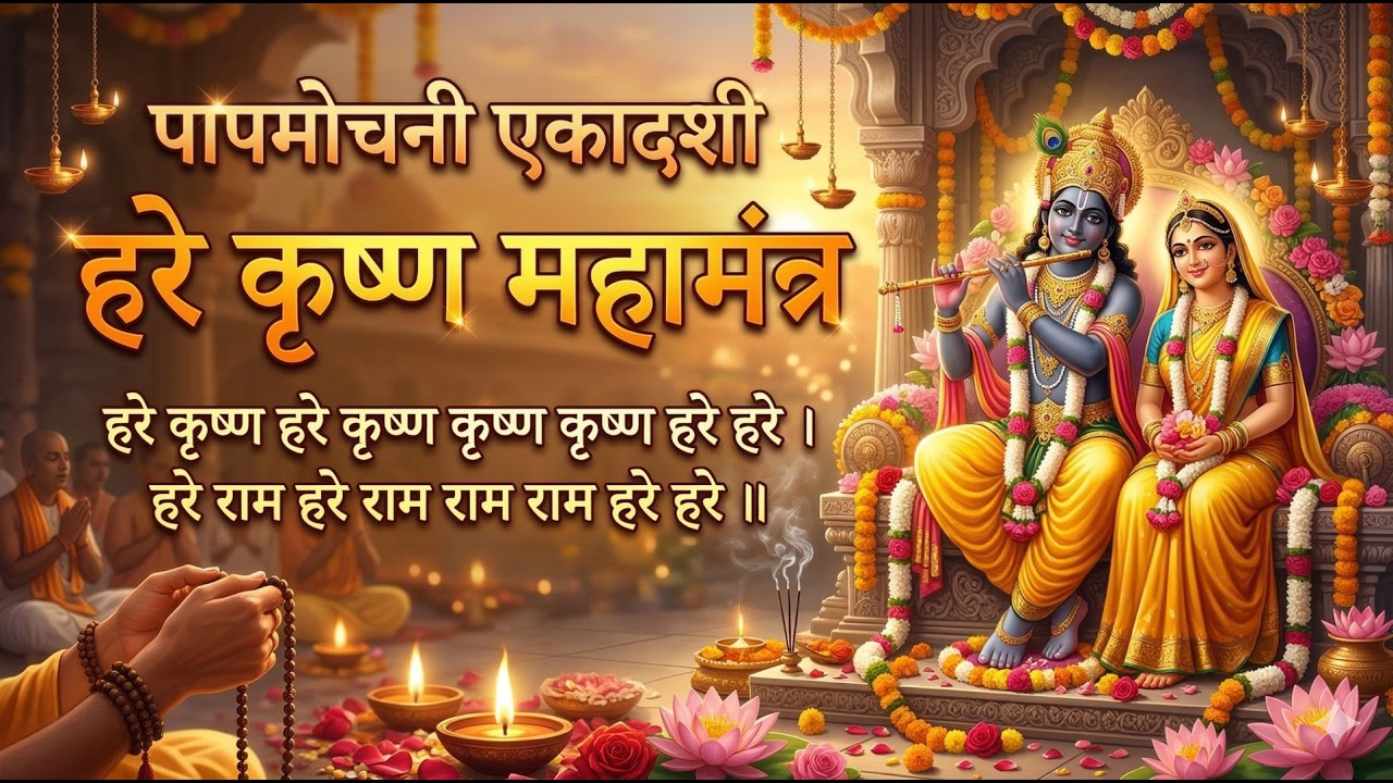 🙏पापमोचनी एकादशी पर हरे कृष्ण महामंत्र जप का महत्व | Hare Krishna Mahamantra 108 Times🙏