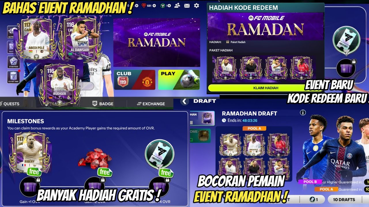 KODE REDEEM & BOCORAN EVENT RAMADHAN BOCORAN PEMAIN BARU SPESIAL RAMADHAN BANYAK HADIAH GRATIS !