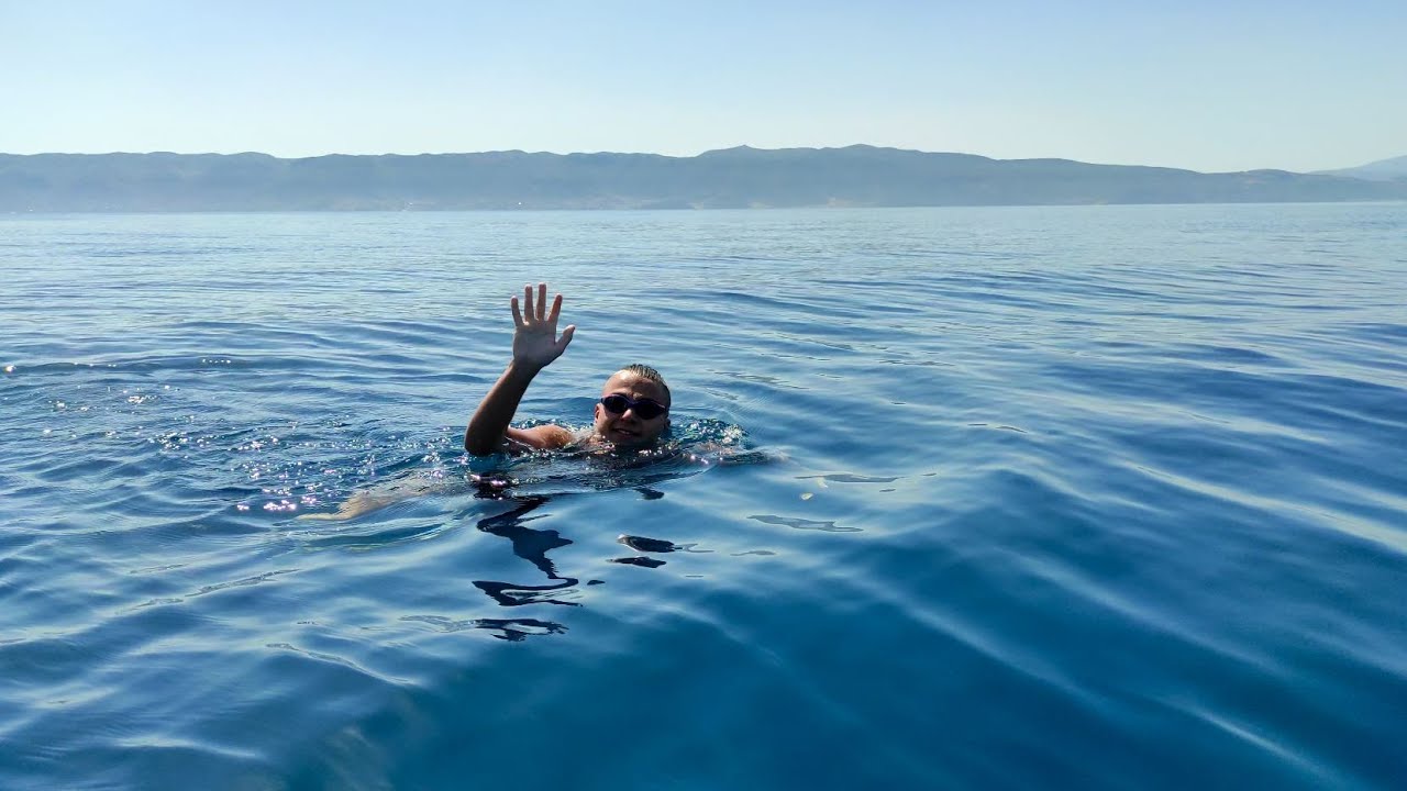 Marko Pejchinovski with his 3rd historical achievement. Ohrid - St. Naum - Ohrid.