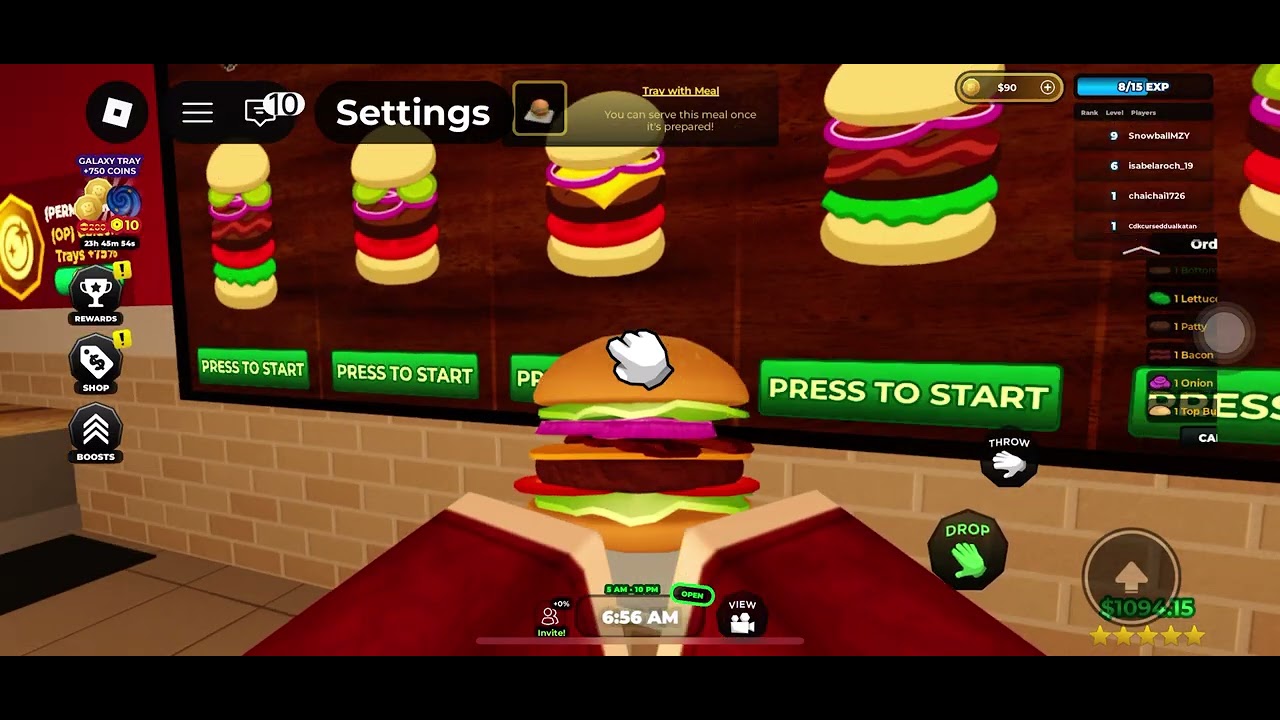 Playing burger game