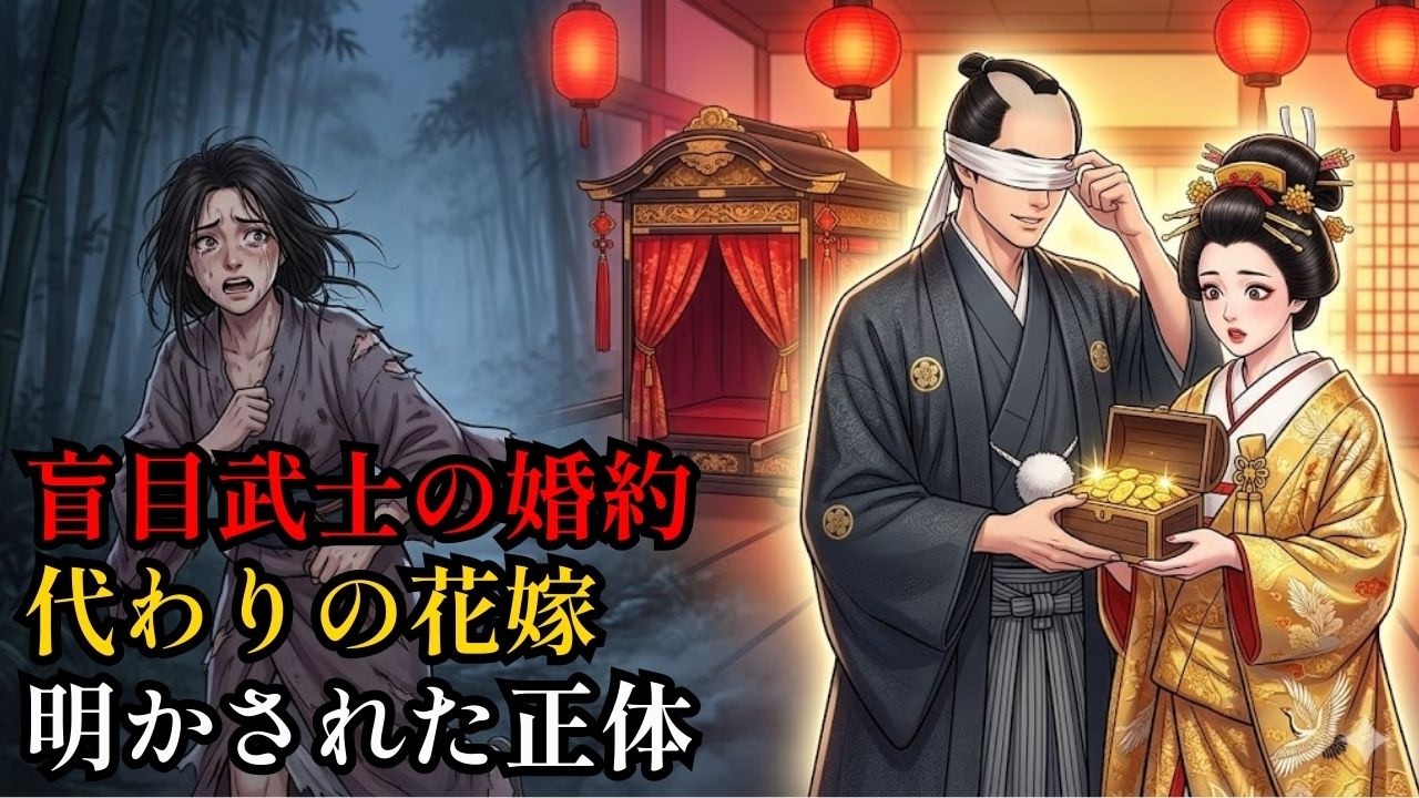 姉は恐れて逃げ出した盲目の武士との婚約――代わりに嫁いだ庶子の妹、夫が目隠しを外した瞬間すべての財を授けられる驚愕の結末【日本昔話・逸話】. | 野談 | 伝説 | 昔話 | 説話 | 民話.
