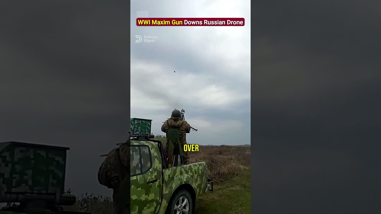 Пулемет Максима времен Первой мировой войны сбивает российский беспилотник &laquo;Шахед&raquo;!
