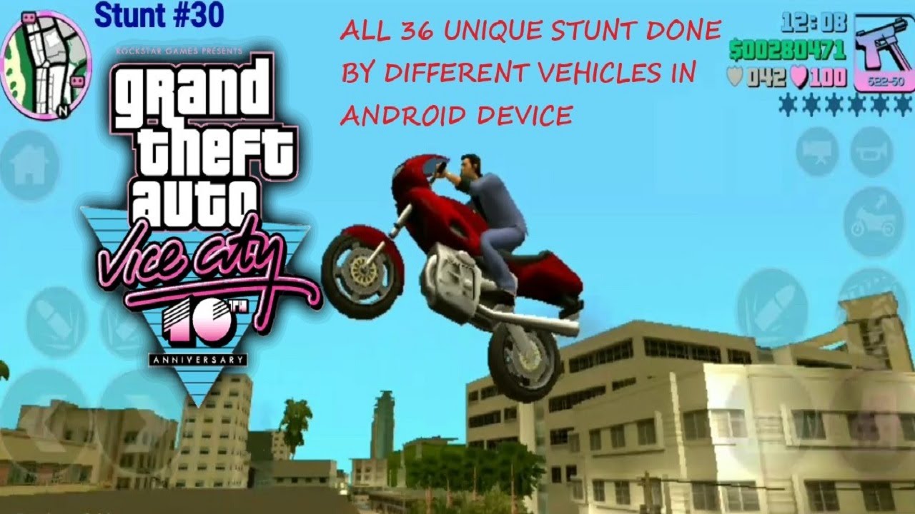GTA Vicy City All 36 Unique Stunts 💯% done by Android Phone | GTA Vice City Unique Stunt Jumps
