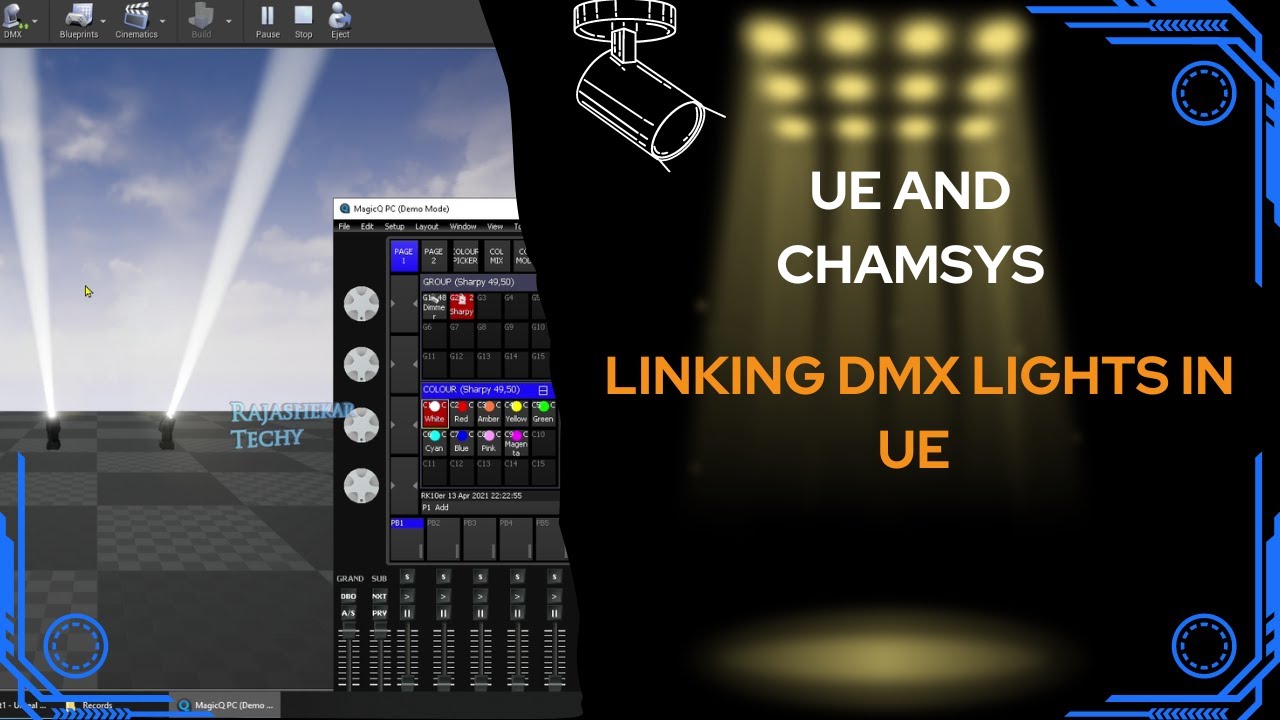 How to link Chamsys and Unreal 4.26 for DMX Lighting ? | Beginners Tutorial | Fixture Patching