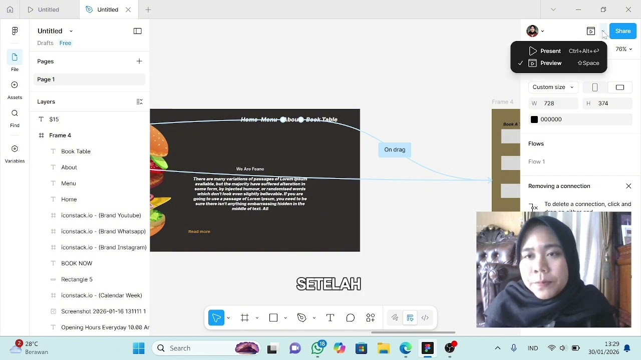 Desain website restaurant menggunakan figma part 6