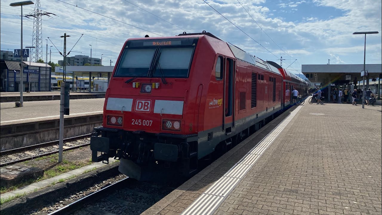 Mit fettem Br 245 SOUND im IRE 3 von Friedrichshafen Stadt nach Basel Bad Bf mit max. 140 km/h