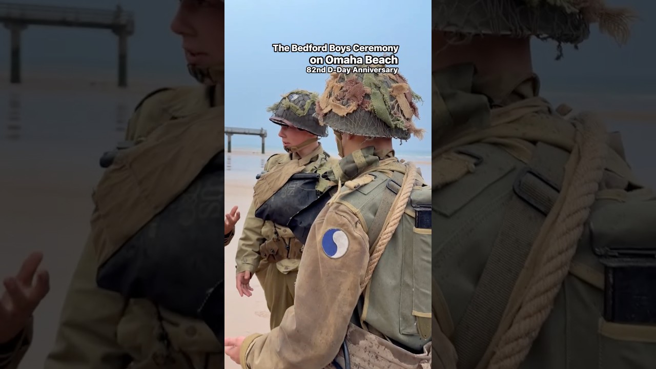 The Bedford Boys Ceremony on Omaha Beach 82nd D-Day Anniversary #dday #ww2history #ww2 #reenactment